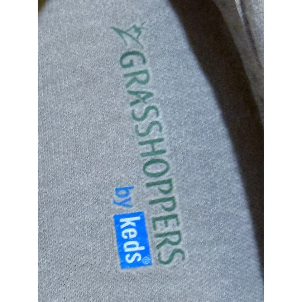 Grasshoppers by Keds Womens 7M Gray Canvas Slip-On Loafers Striped‎ ~ Sanitized